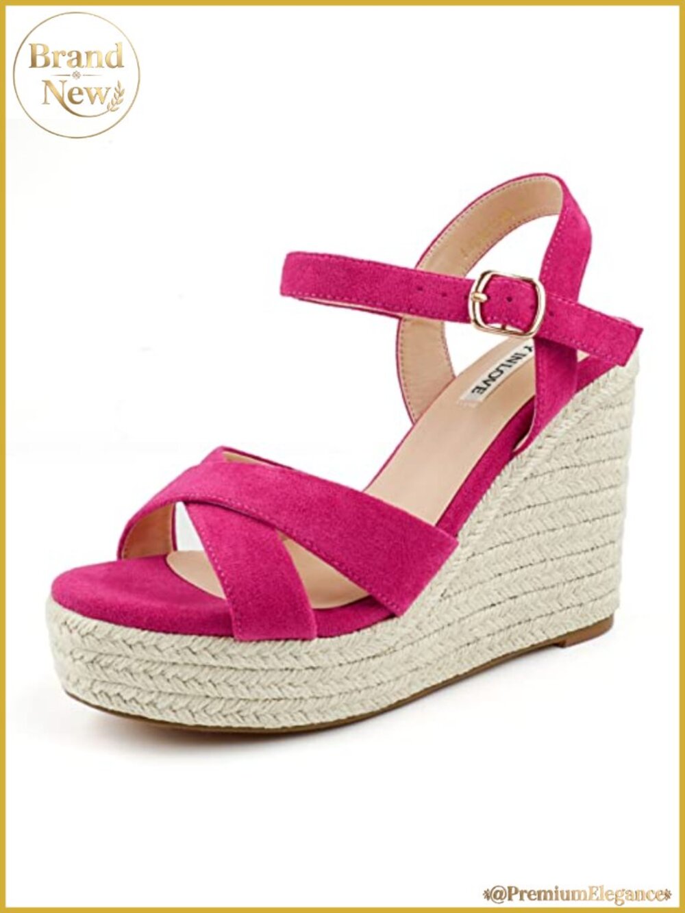 Womens Espadrilles Wedge Sandals Platform Heels Ankle Strap Open Toe Buckle